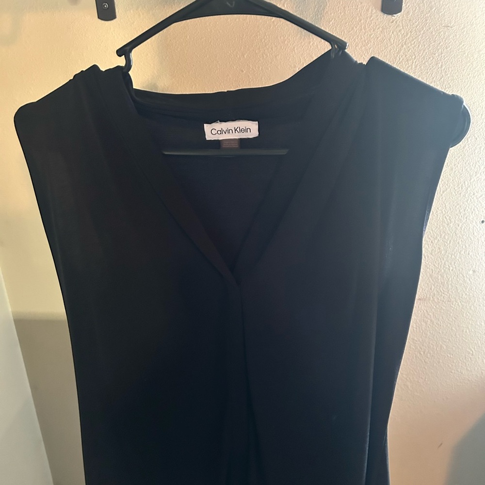 Calvin Klein Black V-Neck Blouse